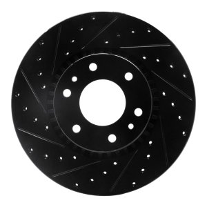 Buick Rainier Brake Rotor (1) - Front Left - R1 Concepts - Drilled & Slotted - Black - `02-`09